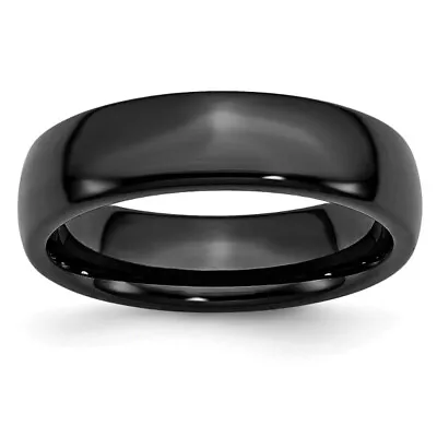 Black Ceramic 6mm Classic Wedding Band Ring • $102