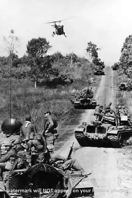 Vietnam War M48 Patton Tanks PHOTO 25th US Army Infantry Pleiku 66 • $4.28