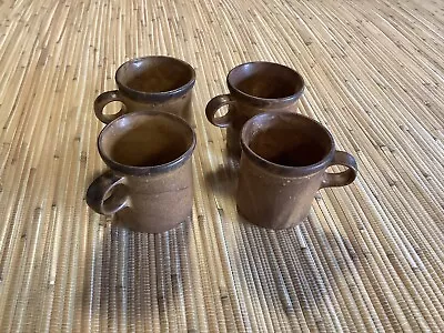 4 Vintage McCoy Pottery Canyon Mesa Stoneware Coffee Cups Mugs #1412 • $45