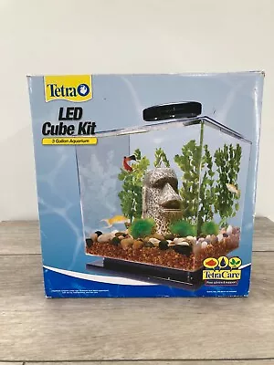 Tetra 29095 Plastic Cube Fish Aquarium Starter Kit 3 Gallon Led Light Filter • $25.49