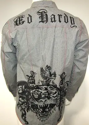 Ed Hardy Tattoo Button Up Long Sleeve Shirt Mens Size Medium • $29.99