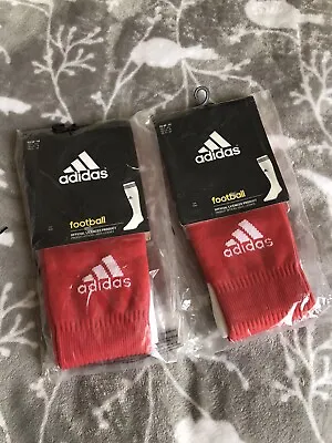Red Adidas Football Socks X 2 Pairs Size  40 - 42 • £11