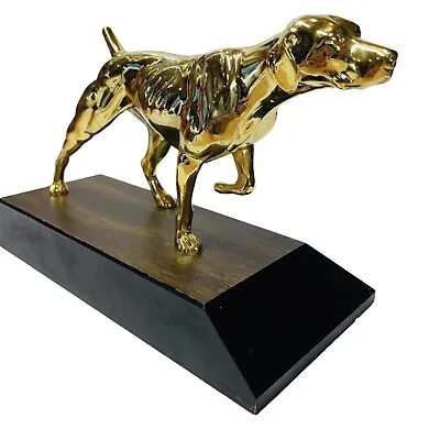 Vizsla Pointer Hunting Dog Trophy Hood Ornament Statue Figurine Signed E.W.L. • $160