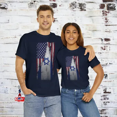 Support Israel T Shirt Stand With Israel US Flag Tee Social Israel Flag Clothing • $16.91