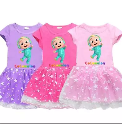 $20.67 • Buy CocoMelon Kids Girls Rainbow Princess Dress Party Birthday Cosplay Fancy Dress