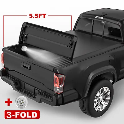 Tri-Fold 5.5FT Soft Truck Bed Tonneau Cover For 2015-2022 Ford F-150 Super Crew • $131.95