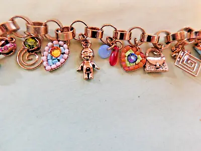 VTG Gold Tone Charm Bracelet With 12 Charms • $13