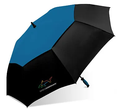 Greg Norman Shark 60  Double Canopy Folding 2-Person Golf Umbrella Vented EC • $23.99