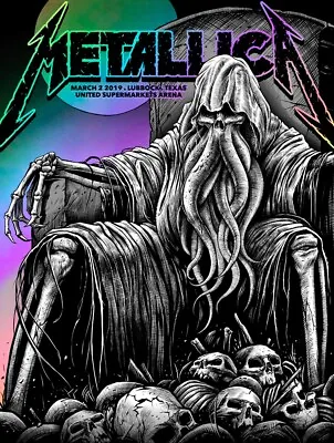 Metallica Rainbow Foil Poster 3/2/2019 Lubbock TX Signed & Numbered #/30 A/E • $1250