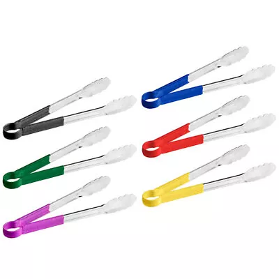 Choice 12  Coated Handle Stainless Steel Scalloped Tongs (select Color Below) • $9.99