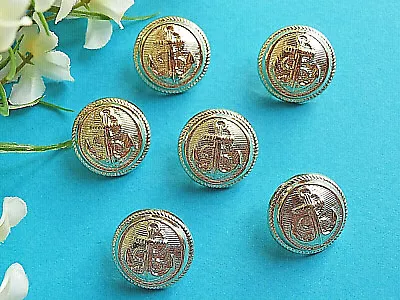 226# Nice Buttons Classic   Anchor Of Navy   Lot Of 6 Buttons Ép. Vintage • £1.20