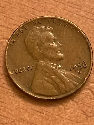 1956 D Lincoln Wheat Penny Error L On The Rim.   (#90) • $200