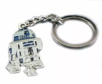 Keyring Metal & Enamel Starwars R2D2 Droid Robot (35x 30mm) Star Wars Hero • £2.89