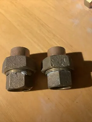 Two - Nibco 3/4 Inch Cast Brass Or Bronze To Copper Union Fitting Sweat Solder • $17