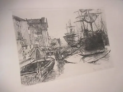 Otto H Becher Etching 1889 163/280 A View In Venice • $75