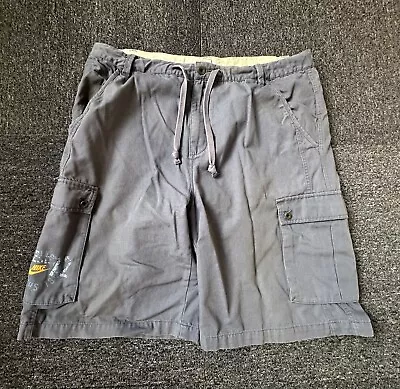 Nike Cargo Shorts Mens Size XL Grey Baggy Shorts Hiking Vintage Adjustable Waist • $39.95