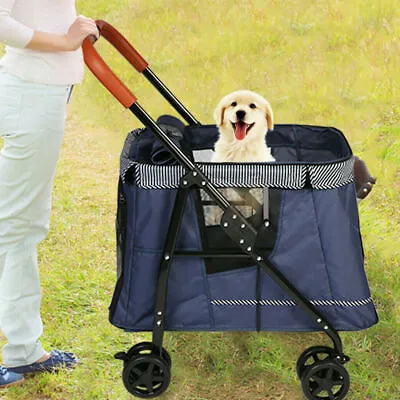 CLARFEY Large Dog Stroller Foldable Premium Medium Cat Pet Travel Jogging Cage • $109.99