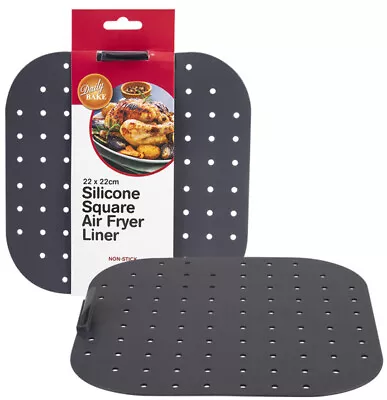 Daily Bake: Silicone Square Air Fryer Liner - Charcoal (22x22cm) • $19.99