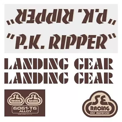 SE Racing - 80'S PK Ripper Decal Set In Brown With Tan Shadow - Old School Bmx • $60.50