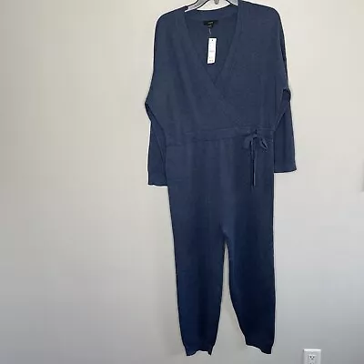 J CREW Jumpsuit Womens XS Blue Sweater NEW Merino Wool Blend Knit BB378 • $99.99