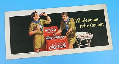 £8 • Buy Coca Cola - Original 1940's Advertising Blotter - Boy Scouts