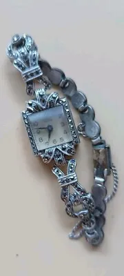 Art Deco Vintage Pierpont Australian Marcasite Cocktail Watch • $107