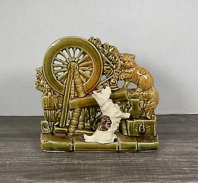 VTG 1953 McCoy Spinning Wheel Scottie West Highland Terrior Dog Cat Planter • $25