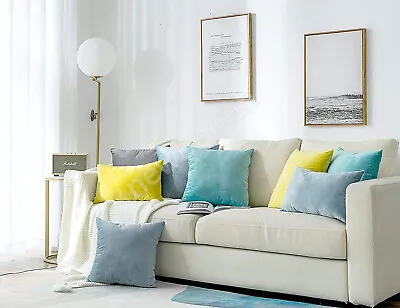£3.95 • Buy 12 16 18 20 22 24  Large Velvet Plain Cushion Cover Pillow Case Home Sofa Decor