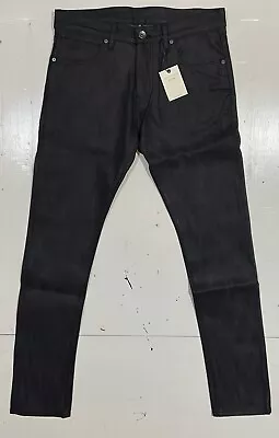 Men's Jeans Size 32x32 Black Skinny/Slim Waxed Denim Outlander-Raw • $60