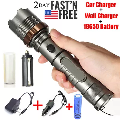 Brightest 9900000LM LED Military 5-Modes Rechargeable Torch Flashlight Spotlight • $13.49