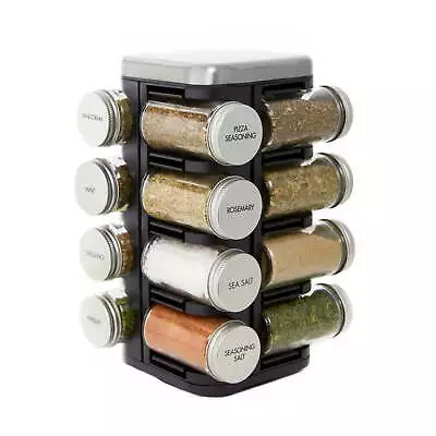 16 Jar Plaza Spice Rack With Ridge Metal Cap • $33.80