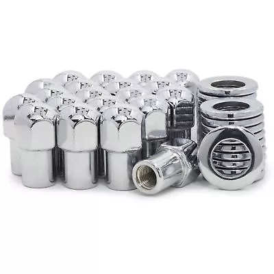 20 Lug Nuts 12x1.5 Chrome Dome Top Mag Nut .75 Shank Cragar Center Washers • $29.25