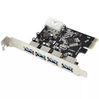 4 Port USB3.0 PCI-E PCI Express Card With Power Connector • $11.99