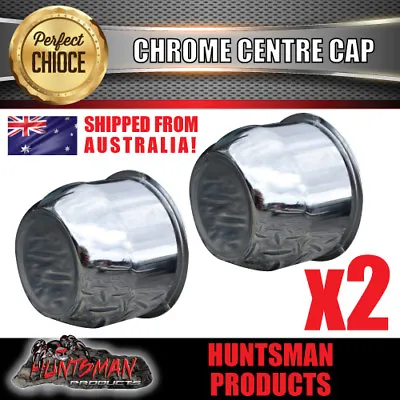2x Chrome Rim Cap 75mm Center  Suits Trailer Camper Ht Steel Wheels Early Holden • $28