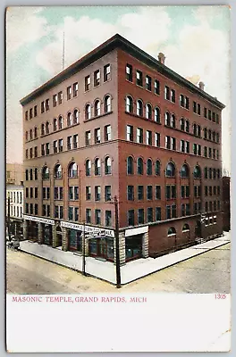 Antique Postcard - Masonic Temple - Fraternal - Grand Rapids Michigan - MI • $3.50