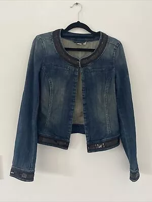 ESPRIT Embellished Denim Jacket Sequin Detail Size 8 BNWT • $20