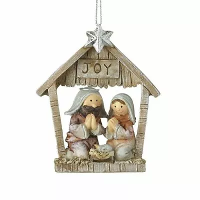 Heaven Sends Joy Nativity Stable Scene - Traditional Christmas Tree Decoration • £8.49