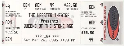 Queens Of The Stone Age 3/26/05 Hartford CT Webster Theatre Concert Ticket QOTSA • $2.99