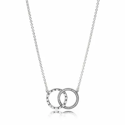 Authentic Pandora #396235CZ-45cm Pandora Circles Necklace With Clear CZ /POUCH • $32.99