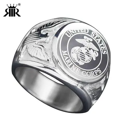 Usa Military Ring United States Marine Corps Us Army Men Signet Stainless Steel • $9.50