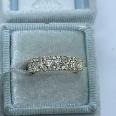 2Ct Round Lab Created Diamond Half Eternity Wedding Band Ring 14k Yellow Gold • $449.99