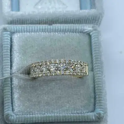 2Ct Round Lab Created Diamond Half Eternity Wedding Ring 14k White Gold Plated • $101.59