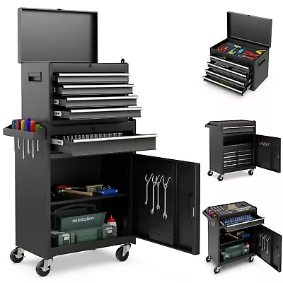 IRONMAX 2 In 1 Utility Rolling Tool Organize Cabinet Box Tool Chest Drawer Black • $159.99