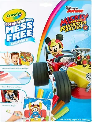 Crayola Mickey Mouse Roadster Color Wonder Coloring Book&Markers Mess Free • £7.49