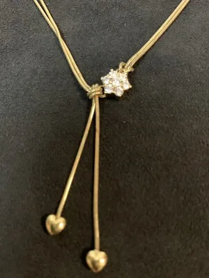 $1095 • Buy Jose Hess 18k Diamond Necklace Love Knot Yellow Gold $3,500 Retail 
