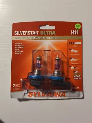 Sylvania H11 Silverstar Ultra Halogen Headlight Bulbs 2-Pack New Open Package • $27.59