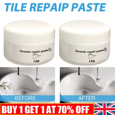 15gx2Tub Tile And Shower Repair Kit Porcelain Repair Kit For Crack Chip Ceramic • £6.29