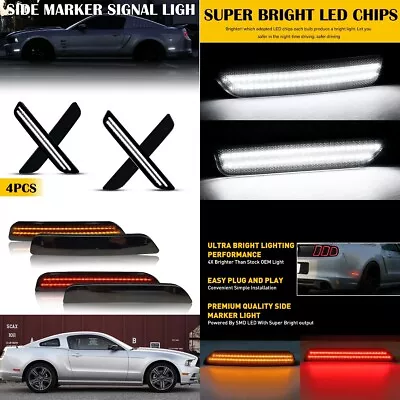 Red/White/Yellow Rear Front Smoked LED Side Marker Bumper Light For Ford Mustang • $19.99