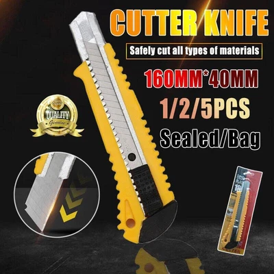 $2.99 • Buy Heavy Duty Box Cutter  Pack Snap Off Retractable Blade Long Last Hand Craft Tool