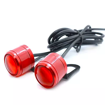 Red Motorcycle LED Strobe Light Aluminum Alloy 12V 2W Flash Warning Brake Lamp • $7.25